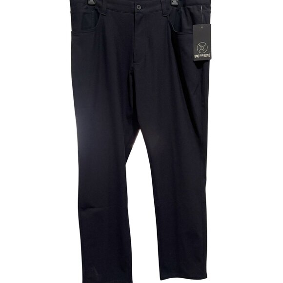 90 DEGREE by Reflex Mens Black Tricot Prime Time Pant 36x30 NWT$98 Stretch - Picture 1 of 6